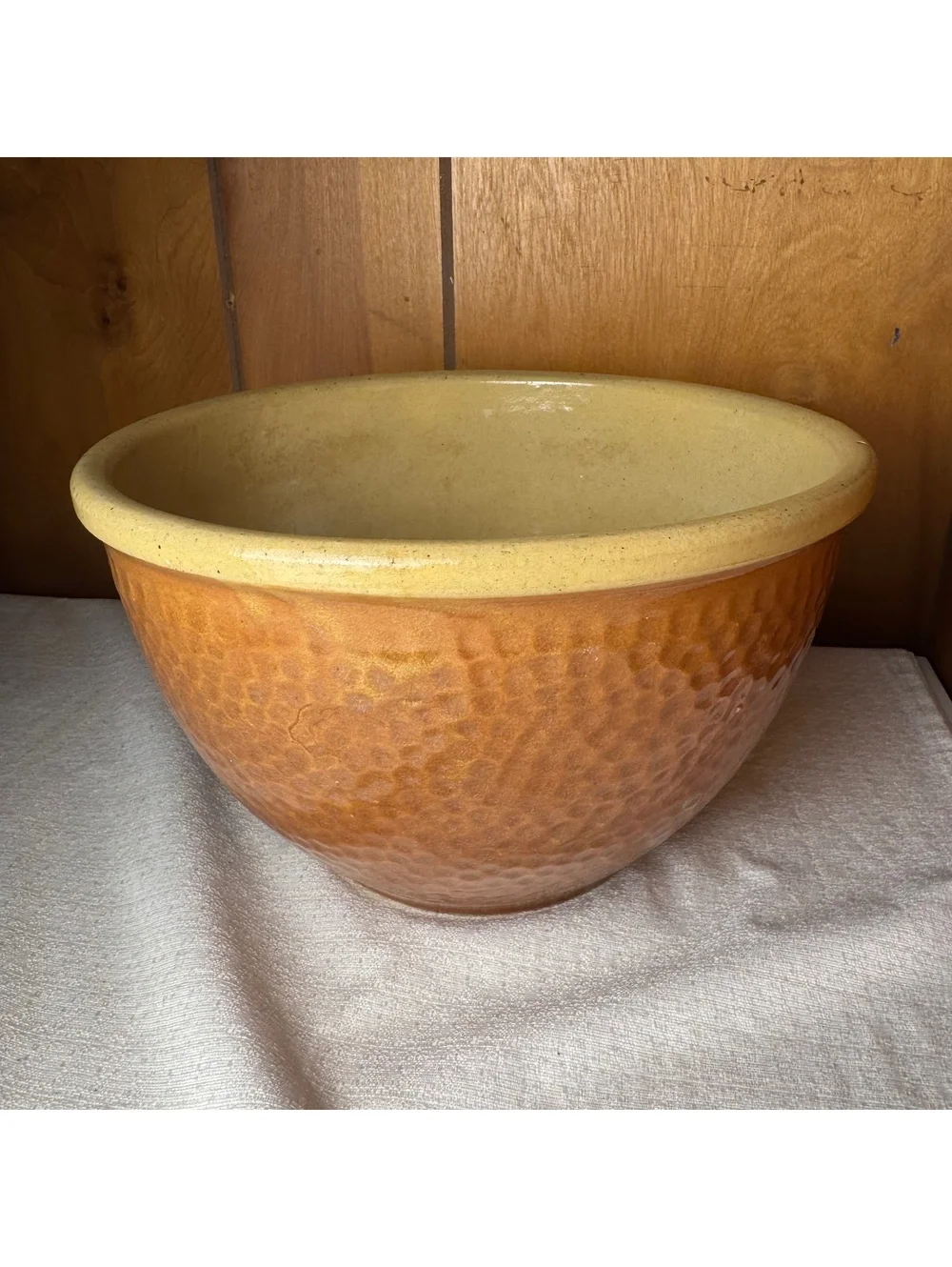Vintage Watt Pottery KLA HAM’RD Mixing Bowl Yellow Ware Stoneware 10 Inch